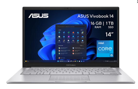 Laptop ASUS VivoBook 14, 14" 1920x1080 Full HD, Intel Core i5-1334U, 16GB, 1TB SSD, Windows 11 Pro, Inglés