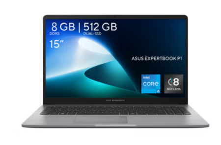 Laptop ASUS ExpertBook P1, 15.6" 1920x1080 Full HD, Intel Core 5 210H, 16GB, 512GB SSD, Windows 11 Pro, Español