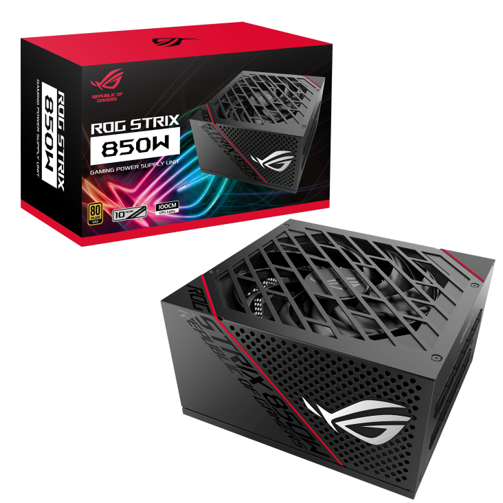 Fuente de Poder ASUS ROG Strix 850G 80 PLUS Gold ATX, Modular, 24-pin ATX, 130mm, 850W
