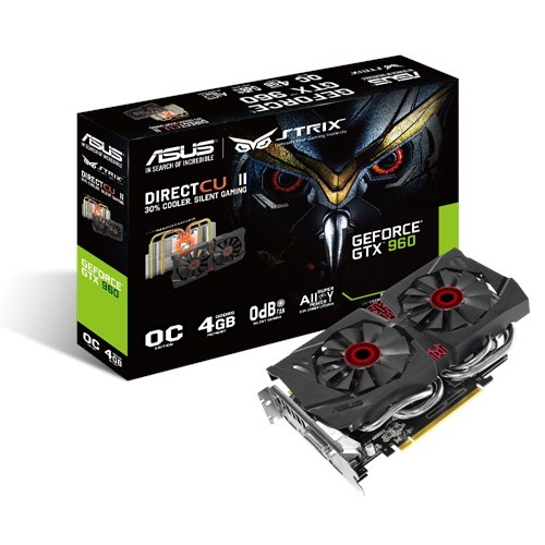 Tarjeta de Video ASUS NVIDIA GeForce GTX 960 STRIX DirectCU II OC, 4GB 128-bit GDDR5, PCI Express 3.0