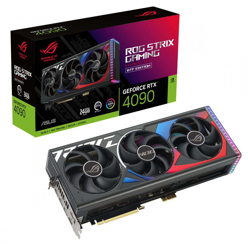 Tarjeta de Video ASUS NVIDIA GeForce RTX 4090 Strix BTF, 24GB 384-bit GDDR6X, PCI Express 4.0,Requiere Tarjeta Madre Compatible con Back-Connect