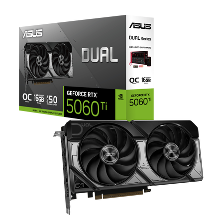 Tarjeta de Video ASUS NVIDIA GeForce RTX 5060 Ti Dual OC, 16GB 128-bit GDDR7, PCI Express 5.0 