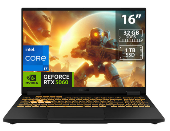 Laptop Gamer ASUS TUF F16, 16" 1920x1200 WUXGA, Intel Core i7-14650HX, NVIDIA GeForce RTX 5060, 32GB, 1TB SSD, Windows 11, Inglés
