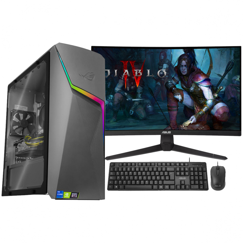 Computadora Gamer ASUS ROG Strix G10, Intel Core i5-11400F, NVIDIA GeForce RTX 3050, 16GB, 2TB + 512GB SSD, Windows 11 Home + Teclado/Mouse/Monitor de 23.8" 