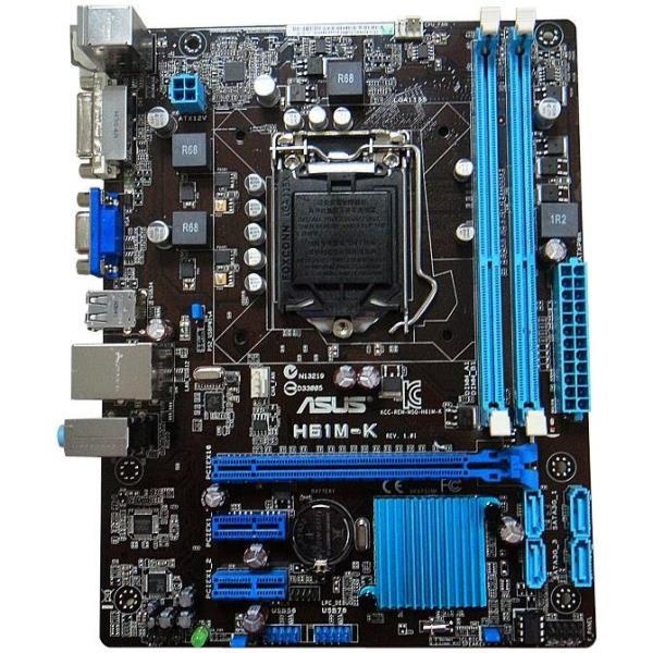 Tarjeta Madre ASUS uATX H61M-K, S-1155, Intel H61, 16GB DDR3, para Intel (Bulk)