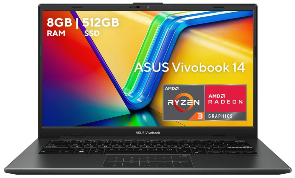 Laptop AMD Vivobook, 14" 1920x1080 Full HD, AMD Ryzen 3 7320U, 8GB, 512GB SSD, Windows 11 Home, Inglés