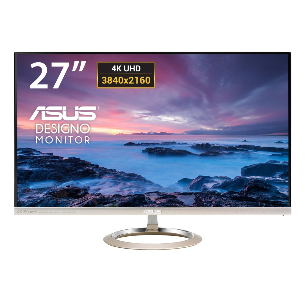 Monitor ASUS Designo MX27UC LED 27", 4K Ultra HD, HDMI, Bocinas Integradas (2 x 6W), Negro/Oro