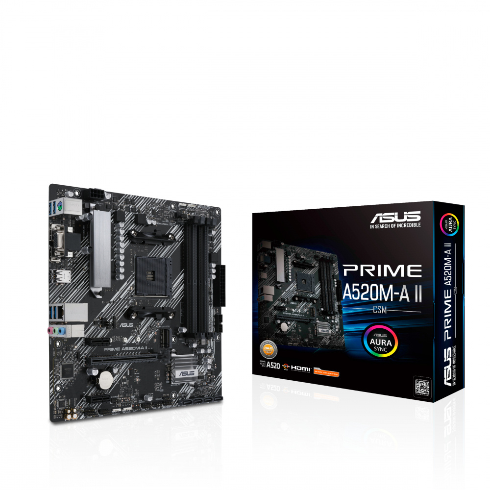 Tarjeta Madre ASUS Micro ATX PRIME A520M-A II CSM, S-AM4, A520, HDMI, 128GB DDR4 para AMD ― Empaque dañado, producto funcional.