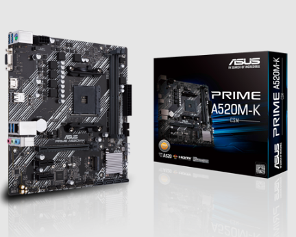 Tarjeta Madre ASUS PRIME A520M-K/CSM, Micro-ATX, Socket AM4, AMD A520, 64GB DDR4, HDMI para AMD