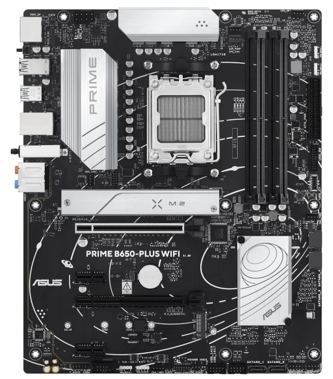 Tarjeta Madre ASUS PRIME B650-PLUS WIFI, ATX, Socket AM5, AMD B650, 192GB DDR5, HDMI/DP para AMD 