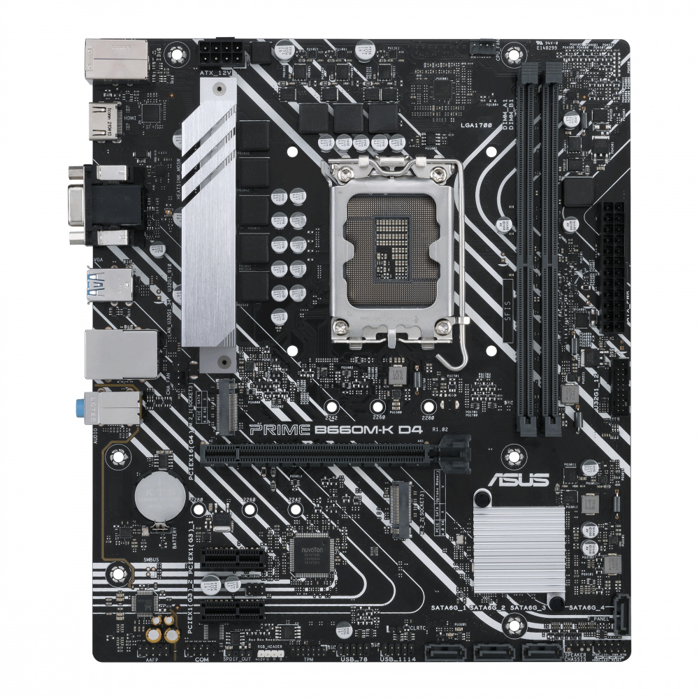 Tarjeta Madre ASUS Micro ATX PRIME B660M-K D4, S-1700, Intel B660, HDMI, 64GB DDR4 para Intel ― Requiere Actualización de BIOS para Procesadores Intel 13va. Generación