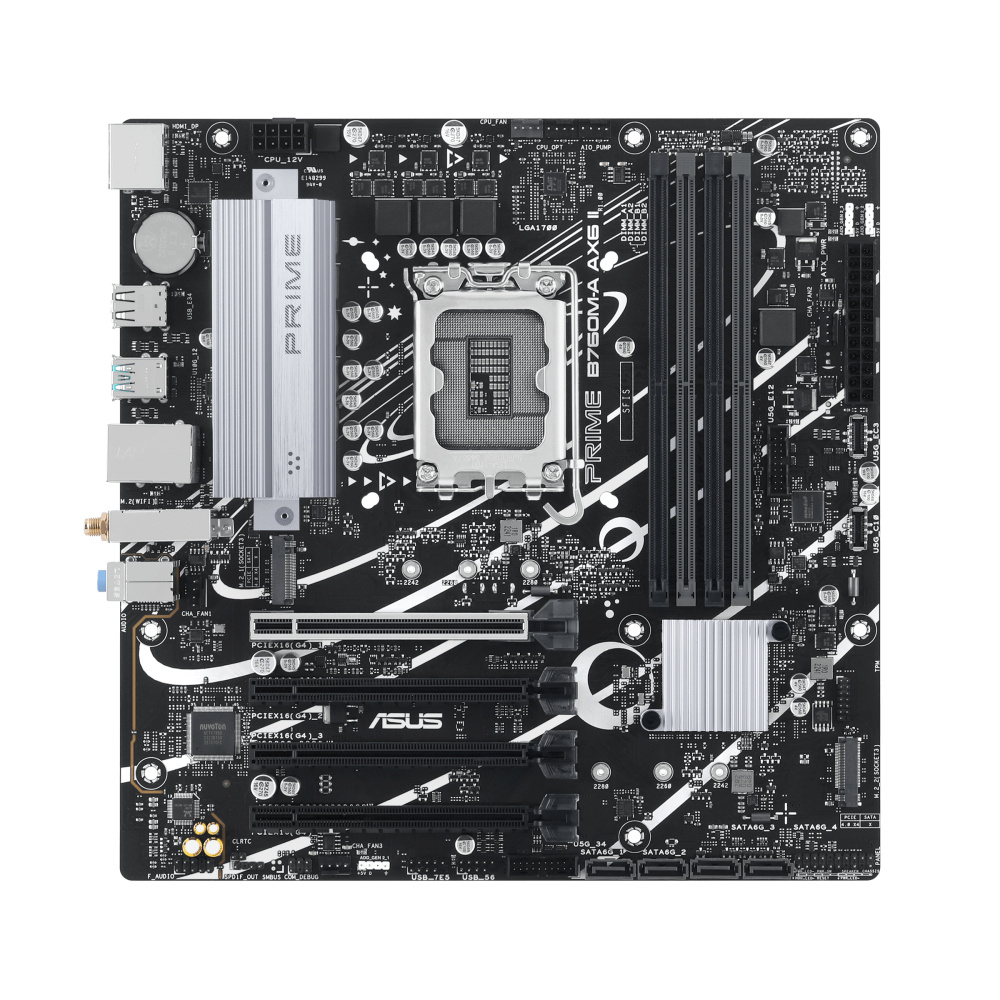 Tarjeta Madre ASUS PRIME B760M-A AX6 II, Micro-ATX, LGA 1700, Intel B760, 192GB DDR5, HDMI/DP para Intel