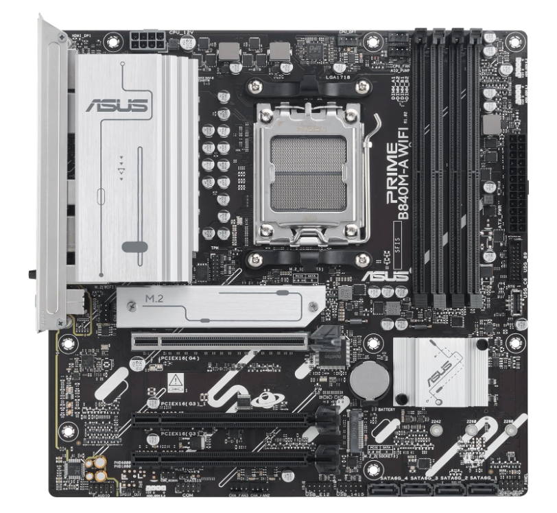 Tarjeta Madre ASUS PRIME B840M-A WIFI-CSM, Micro-ATX, LGA 1200, AMD B840, 256GB DDR5, HDMI/DP para AMD