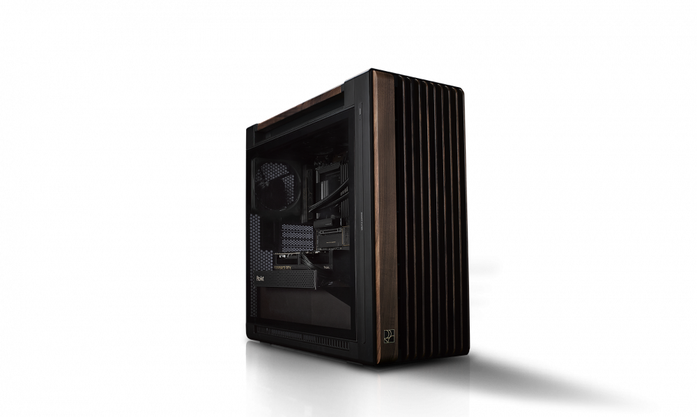 Gabinete ASUS ProArt PA602 Wood Edition Modern Black, Midi-Tower, ATX/EATX/Micro-ATX/Mini-ITX, USB 3.0, sin Fuente, 3 Ventiladores Instalados, Negro