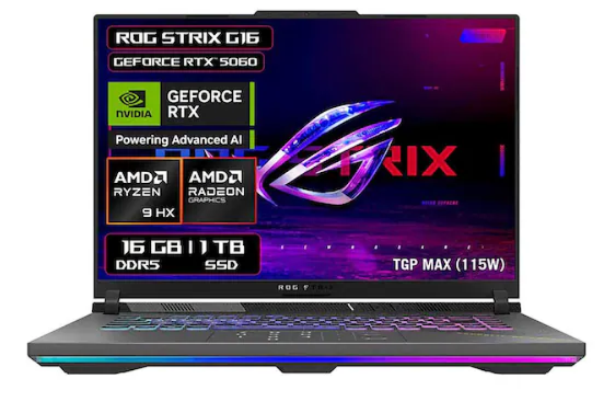 Laptop Gamer ASUS ROG Strix G16, 16" 1920x1080 Full HD, AMD Ryzen 9 8940HX, NVIDIA GeForce RTX 5070, 64GB, 1TB SSD, Windows 11 Home, Inglés