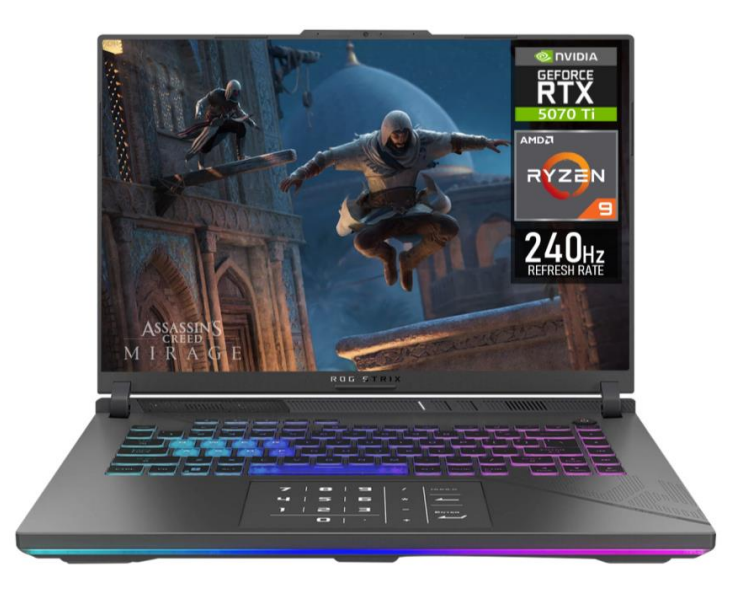 Laptop Gamer ASUS ROG Strix G16, 16" 2560x1600, AMD Ryzen 9 9955HX, NVIDIA GeForce RTX 5070 Ti, 64GB, 1TB SSD, Windows 11 Home, Inglés