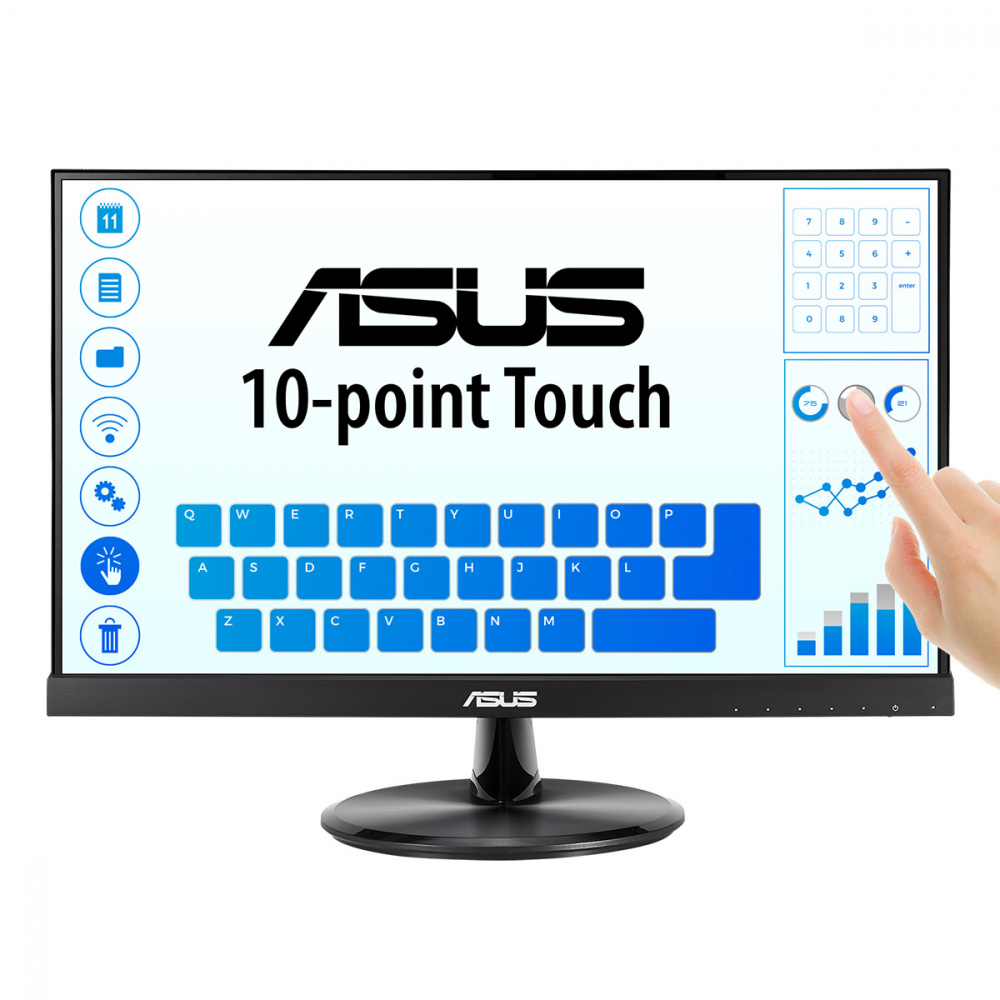 Monitor ASUS VT229H LED Touch 21.5", 1920x1080 Full HD, 75Hz, HDMI, Bocinas Integradas, Negro 
