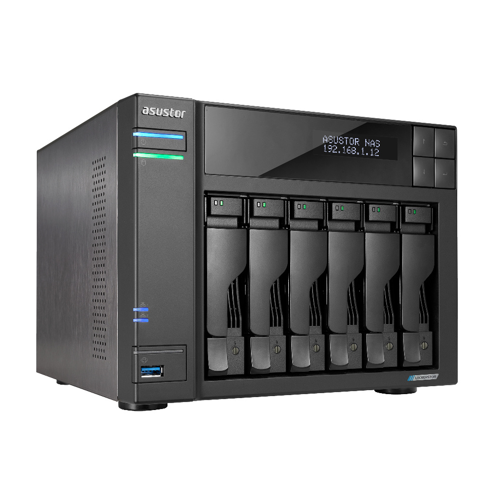 Asustor LOCKERSTOR 6 Gen2 NAS de 6 Bahías, 132TB, Intel Celeron N5105 2GHz, USB 3.2, Negro ― No Incluye Discos Duros