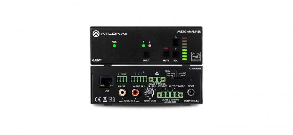 Atlona Amplificador Estéreo de Audio AT-GAIN-60, 2 Canales, 60W, Alámbrico, Negro