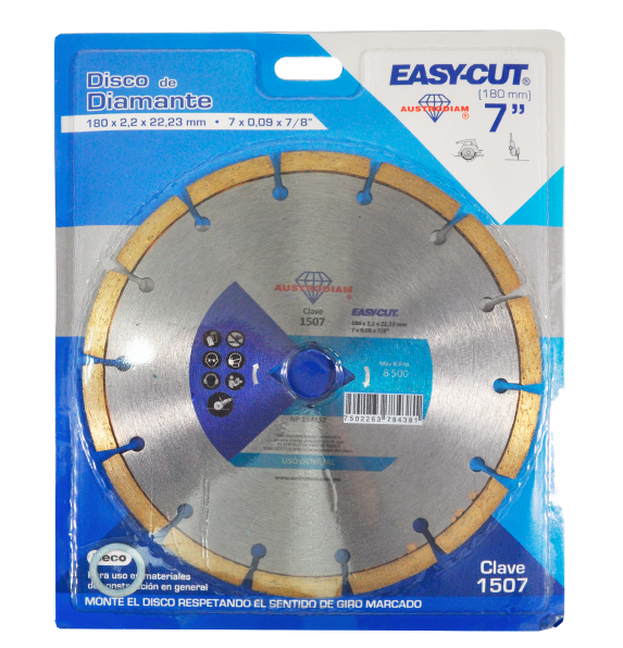 Austrodiam Disco para Corte 1507, 7", 14 Dientes, para Concreto