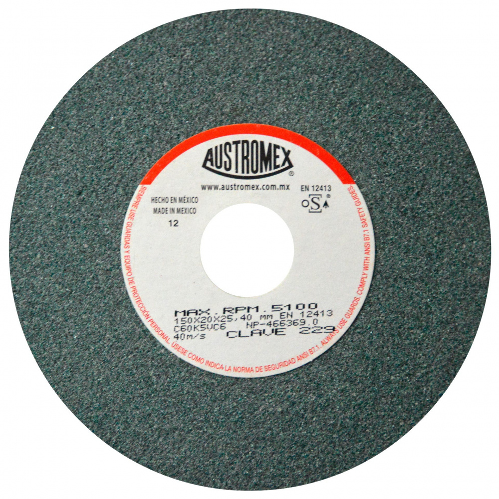 Austromex Disco para Esmeril A4 229, 6", para Carburo de Tungsteno
