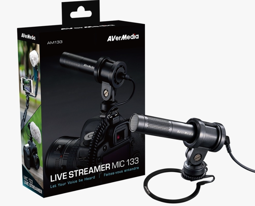 AVerMedia Micrófono de Solapa AM133, Alámbrico, Negro