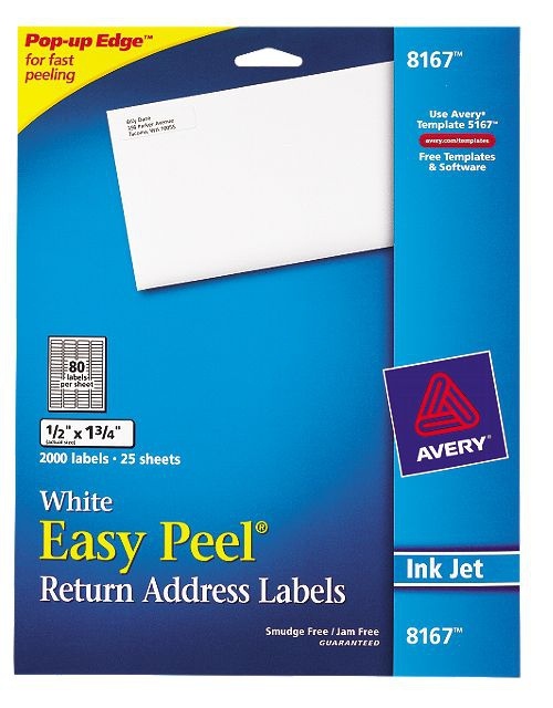 Avery Etiquetas Blancas 8167, 2000 Etiquetas de 2 x 4'' 8167