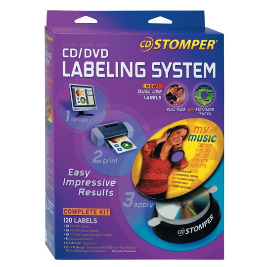 Avery Stomper Pro kit para CD/DVD 98107, 24 Etiquetas, Blanco