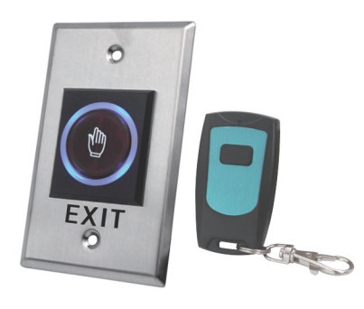 Axceze Botón de Salida AX-TOUCH4RM, Alámbrico, Plata/Negro - Incluye Control Remoto