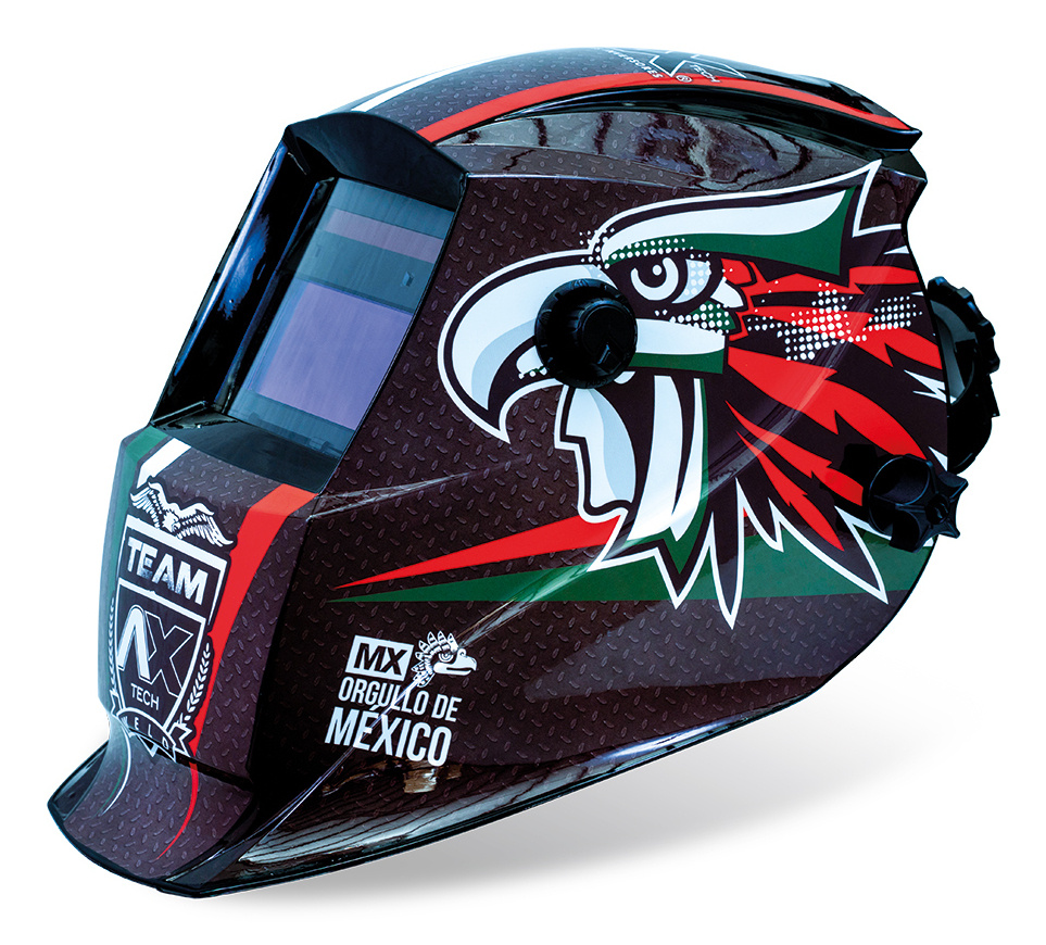 Axtech Careta Electrónica para Soldar AXT-CEAZTECA-CV, Oscurecimiento Automático, Sombra Variable, Colores 9-13