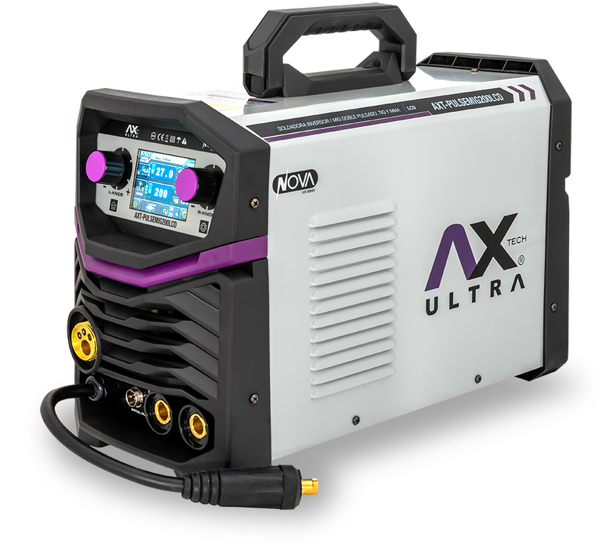 Axtech Soldadora Inversora AXT-PULSEMIG200LCD, 200A, 220V, GTAW 