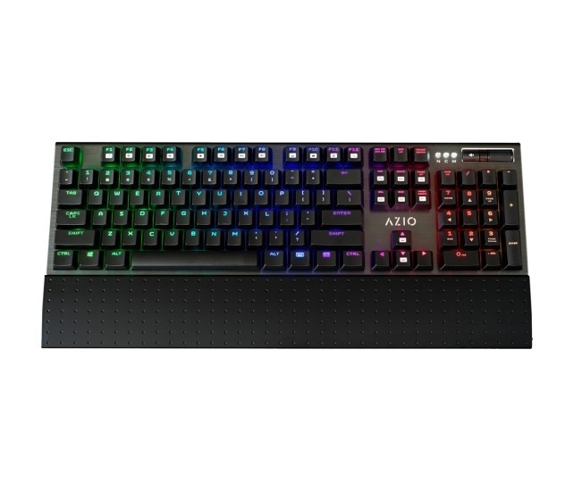 Teclado Gamer Azio MGK1 RGB, Teclado Mecánico, Cherry MX Blue, Alámbrico, Negro