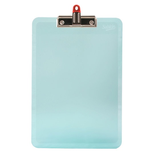 Azor Tabla de Plástico con Agarrapapeles, Tamaño Carta, Azul