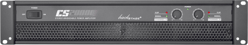 Backstage Amplificador CS-20000, 2 Canales, 1960W RMS, XLR, Negro