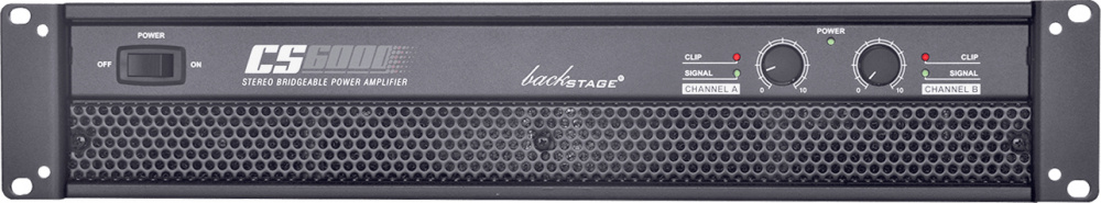 Backstage Amplificador CS-6000, 2 Canales, 550W, XLR, Negro