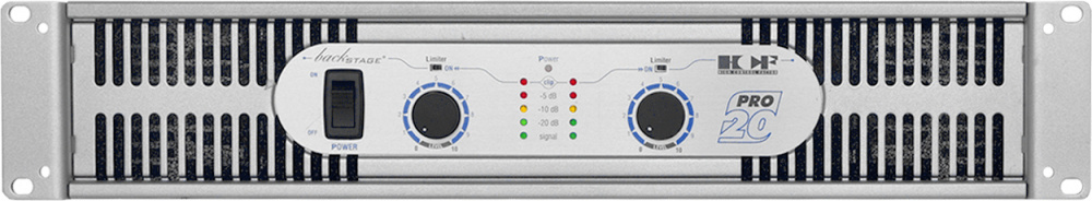 Backstage Amplificador HCF-PRO-20, 2 Canales, 2070W, XLR, Gris