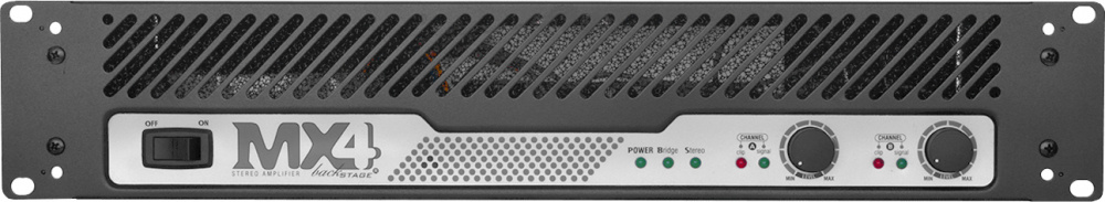 Backstage Amplificador MX4, 2 Canales, 400W, XLR, Negro