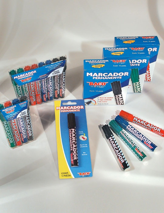 Baco Marcador Permanente MTP-05, Rojo, 12 Piezas