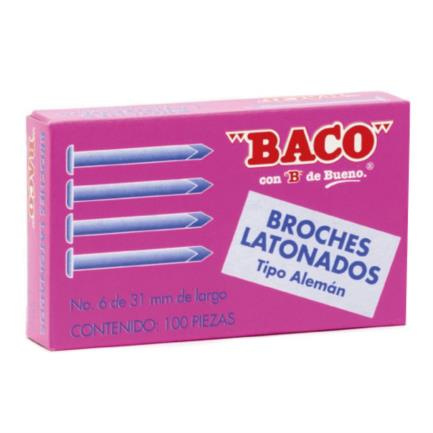 Baco Broches Tipo Aleman BR016, 3cm, Paquete de 100 Piezas