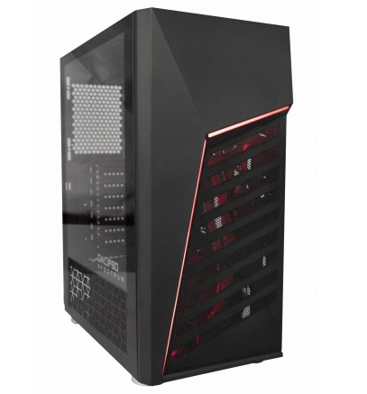 Gabinete Balam Rush Gaming Calipso, Midi-Tower, ATX/Micro-ATX/Mini-ITX, USB 2.0/3.0, sin Fuente, sin Ventiladores Instalados, Negro 