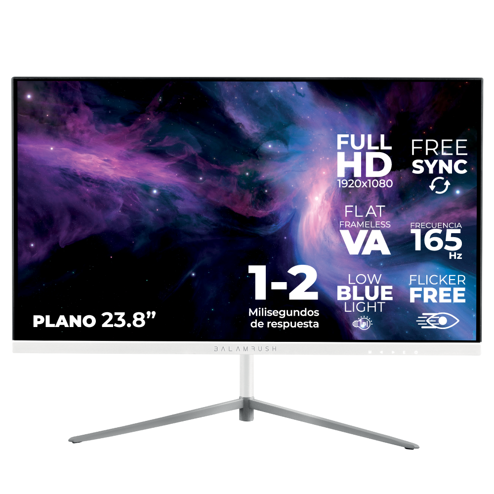 Monitor Gamer Balam Rush Ultra Odyssey MTX24G LED 23.8", 1920x1080 Full HD, FreeSync, 144Hz, HDMI/DisplayPort, Blanco 