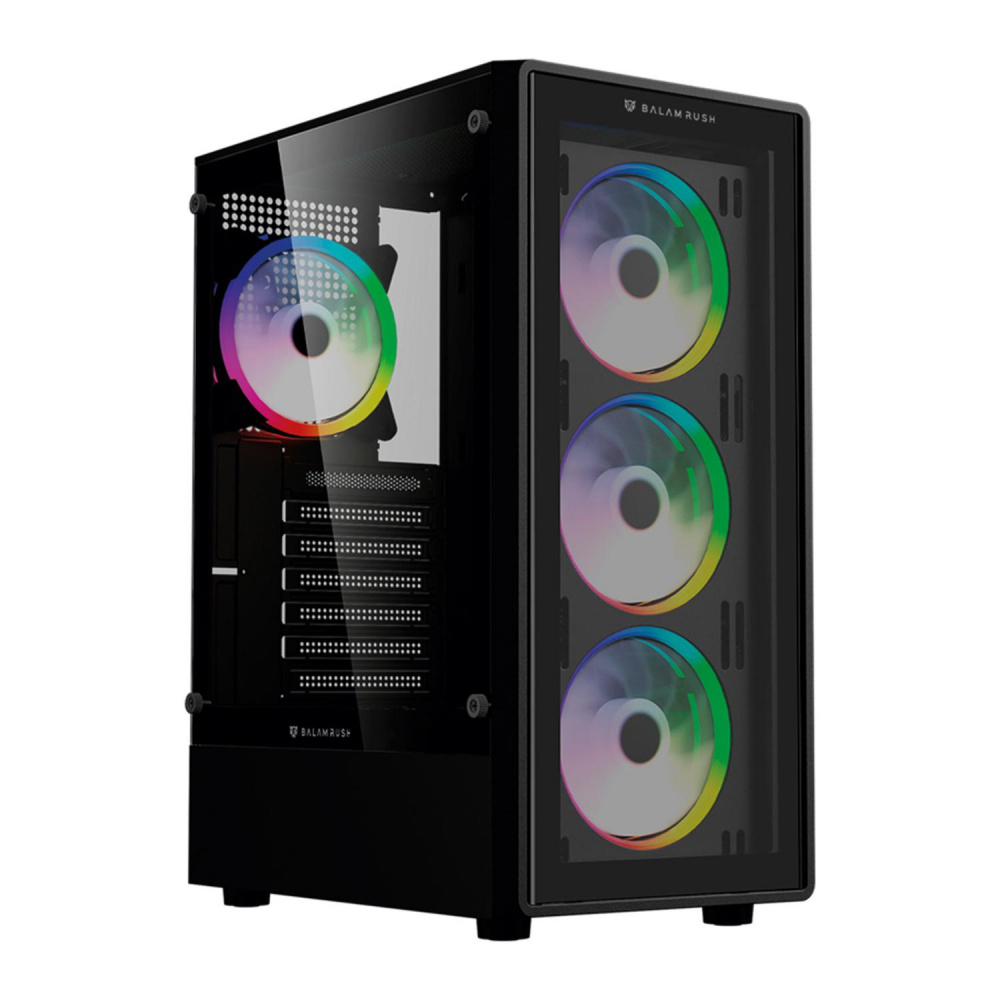 Gabinete Balam Rush DragonFly Crystal GM745, Midi-Tower, ATX/Micro-ATX/Mini-ITX, USB 2.0/3.0, sin Fuente, 4 Ventiladores Instalados, Negro