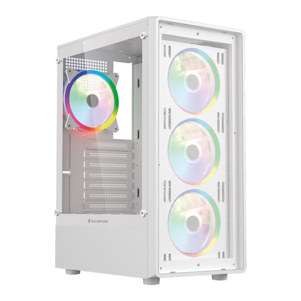 Gabinete Balam Rush DragonFly II Mesh GM740, Mini-Tower, ATX/Micro-ATX/Mini-ITX, USB 2.0/3.0, sin Fuente, 4 Ventiladores Instalados, Blanco