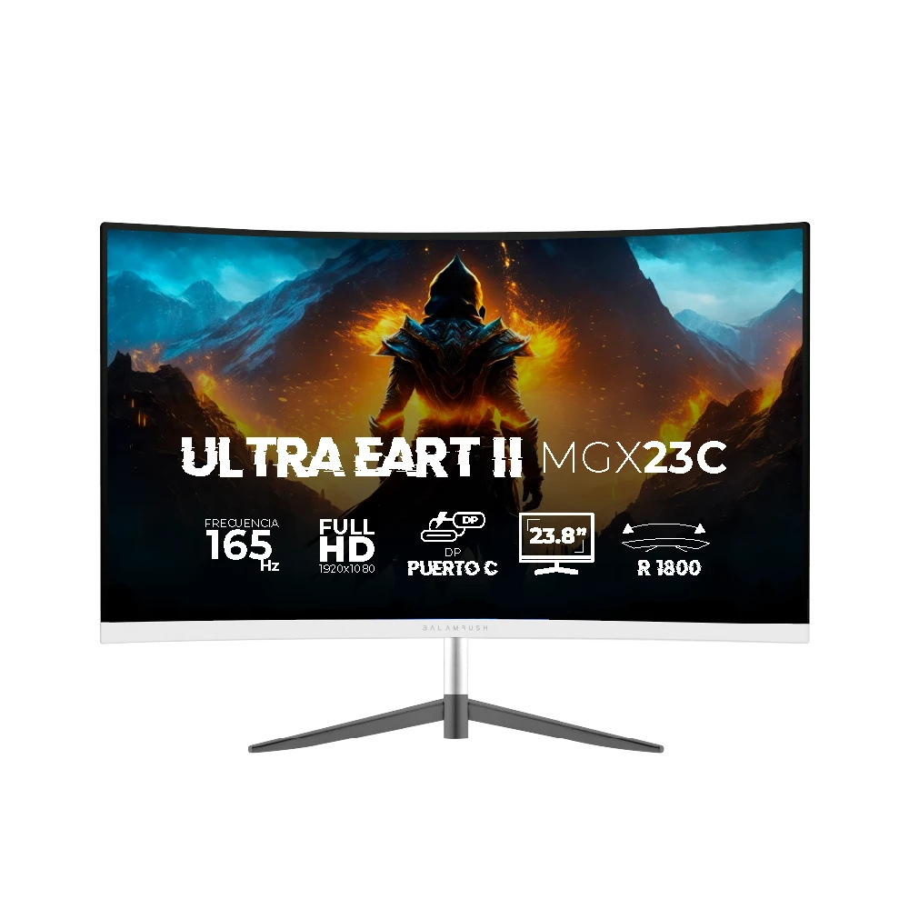 Monitor Gamer Balam Rush Ultra Earth II MGX23C LED 23.8", 1920x1080 Full HD, FreeSync, 165Hz, HDMI/DisplayPort, Blanco 
