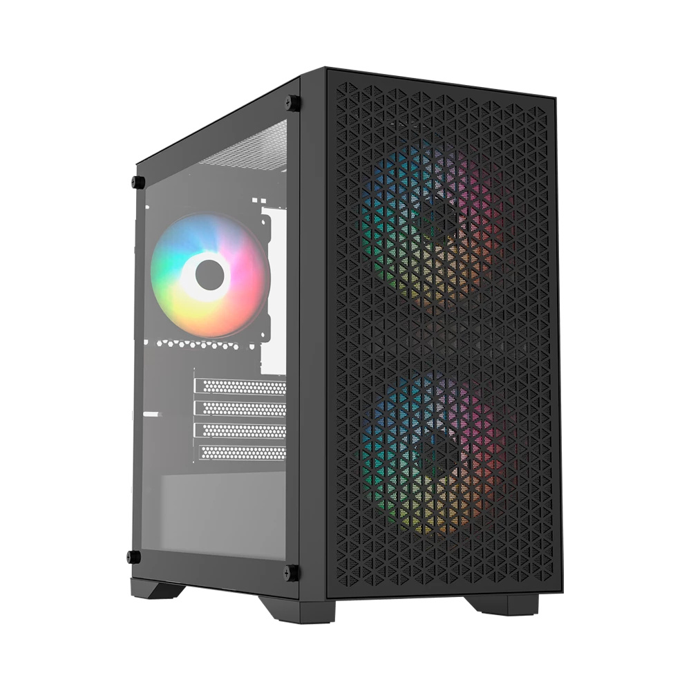 Gabinete Balam Rush Carbono Aircool 4000A, Mini-Tower, Micro-ATX/Mini-ITX, USB 2.0/3.0, sin Fuente, 3 Ventiladores Instalados, Negro