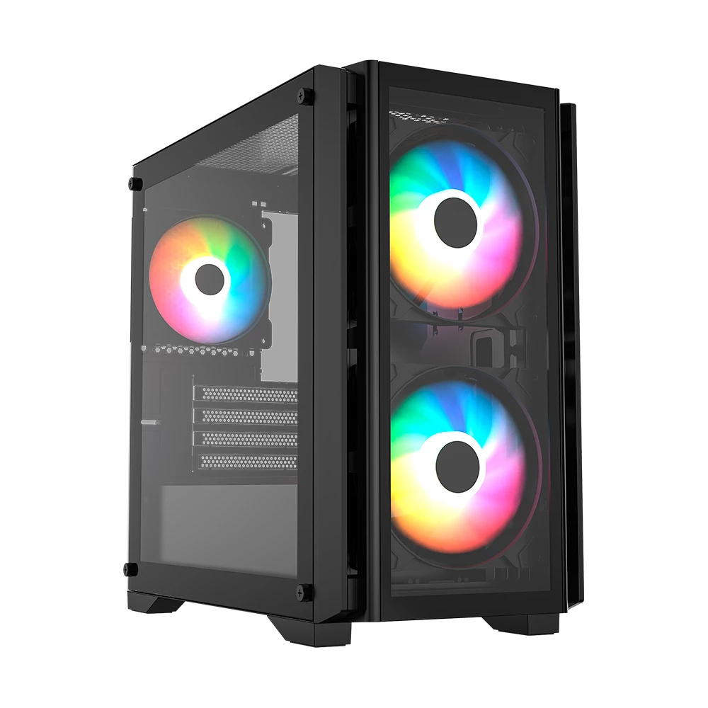 Gabinete Balam Rush CARBONO CRYSTAL 4000C, Mini-Tower, Micro-ATX/Mini-ITX, USB 2.0/3.0, sin Fuente, 3 Ventiladores Instalados, Negro 