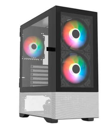 Gabinete Balam Rush Nitrox Crystal 5500CBW, Midi-Tower, ATX/Micro-ATX/Mini-ITX, USB 2.0/3.0, sin Fuente, 3 Ventiladores Instalados, Blanco