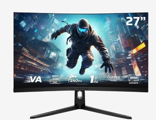 Monitor Gamer Curvo Balam Rush Ultra Earth Plus MGM27C LED 27", 1920x1080 Full HD, G-Sync/FreeSync, 240Hz, HDMI/DisplayPort, Negro