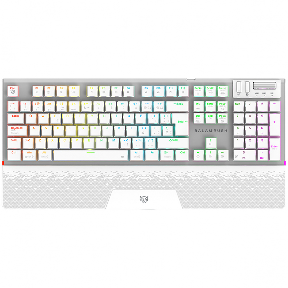 Teclado Gamer Balam Rush Dominate Expert GK979I LED RGB, Teclado Mecánico, Outemu Red, Inalámbrico, RF Inalámbrico/Bluetooth, Blanco, Español 