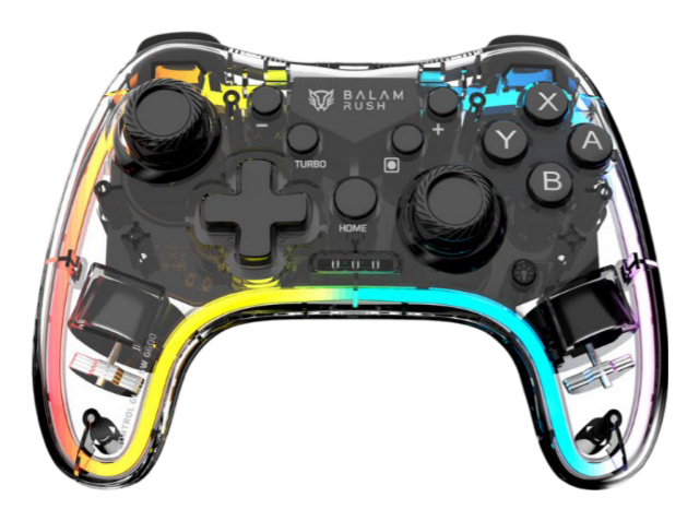 Balam Rush Gamepad Kontrol Glow SWG600, Inalámbrico, Bluetooth, Transparente